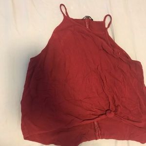Maroon flowy tank top
